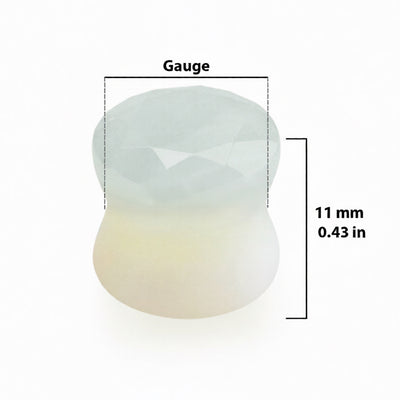 Opalite Stone Double Flare Ear Plugs