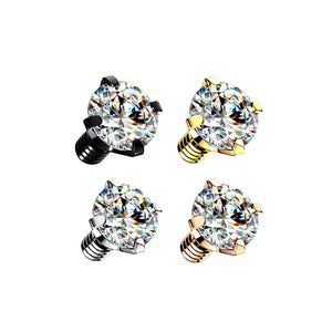 Prong CZ Dermal Anchor Tops