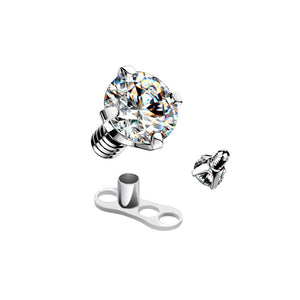 Prong CZ Gems Dermal Tops