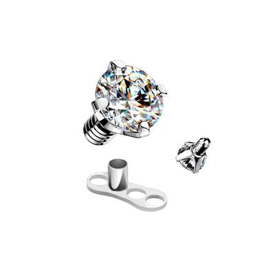 Prong CZ Gems Dermal Tops