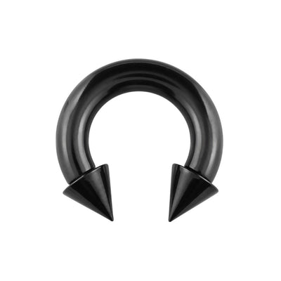 PVD Black Spike Circular Barbells Horseshoe Piercings