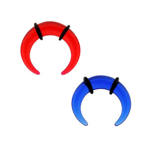 Red Blue Acrylic Pincher Septum Tapers Ear Gauges