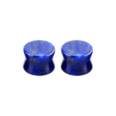 Sodalite Stone Double Flare Saddle Fit Ear Plugs