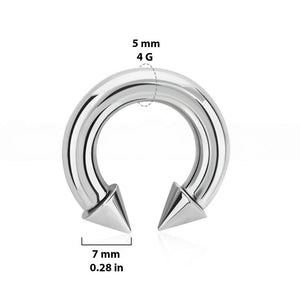 Steel Spike Horseshoe Circular Barbell