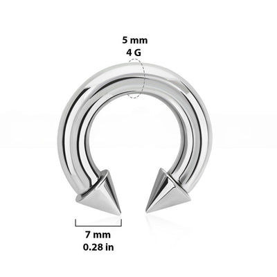Steel Spike Horseshoe Circular Barbell