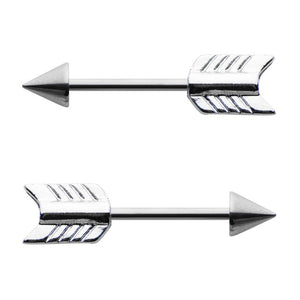Surgical Steel Arrow Nipple Barbell Ring