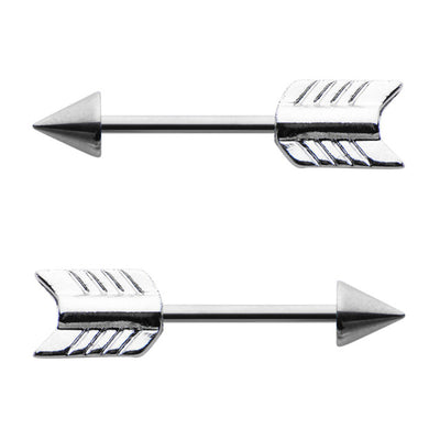 Surgical Steel Arrow Nipple Barbell Ring