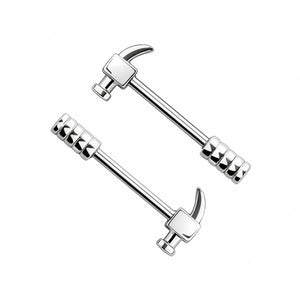 Surgical Steel Hammer Nipple Barbells Rings