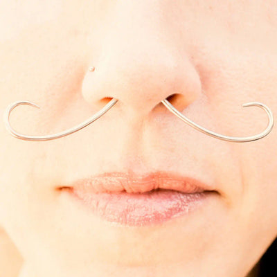 Surgical Steel Mustache Ring Septum Nose Piercing Jewelry
