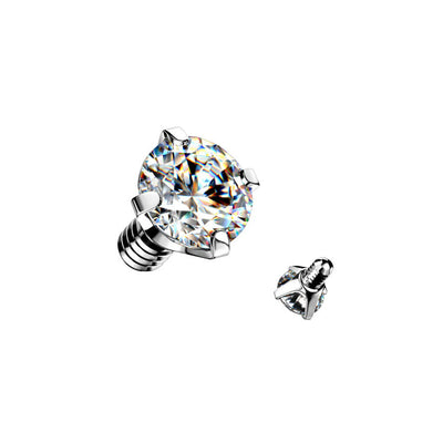 Surgical Steel CZ Dermal Anchor Top