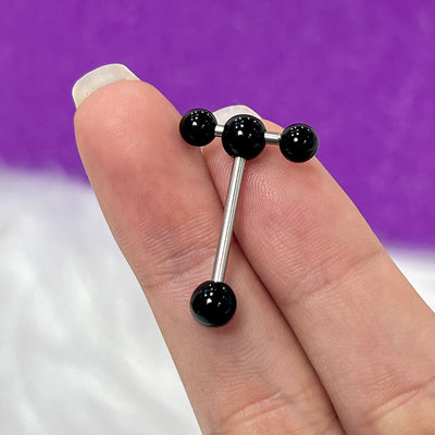 Surgical Steel Spinner Ball Tongue Barbell