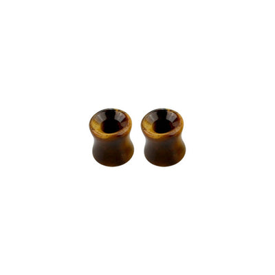 Tiger Eye Stone Double Flare Concave Ear Tunnels Gauges