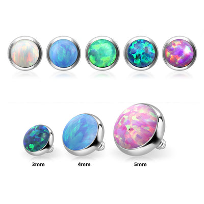 Titanium 14G Opal Gems Dermal Anchor Tops