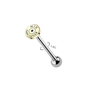 Titanium Bullet Back Casing Tongue Barbell