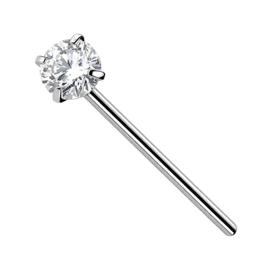 Titanium Prong CZ Fishtail Nose Ring