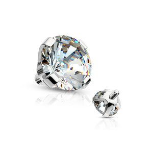 White Gold CZ Dermal Anchors Tops