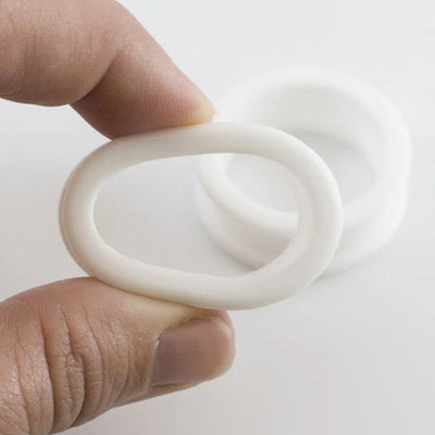 White Silicone Double Flared Tunnels Plugs